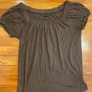Chocolate brown Banana Republic Square neck shirt